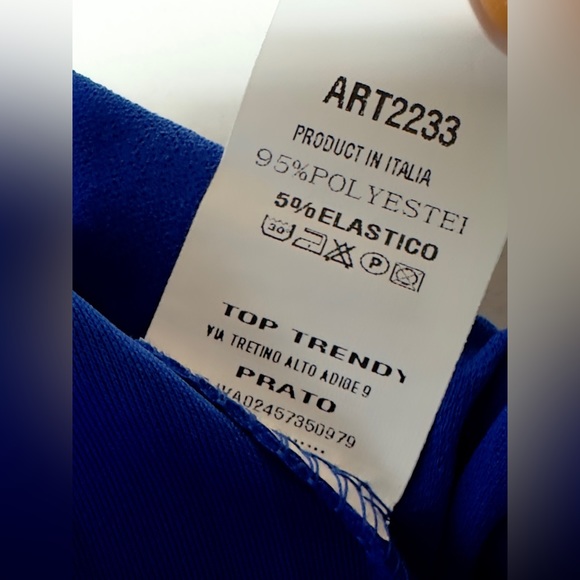 Wide leg Blue pleated pant • trouser gold buckle [ M ] - Picture 5 of 6